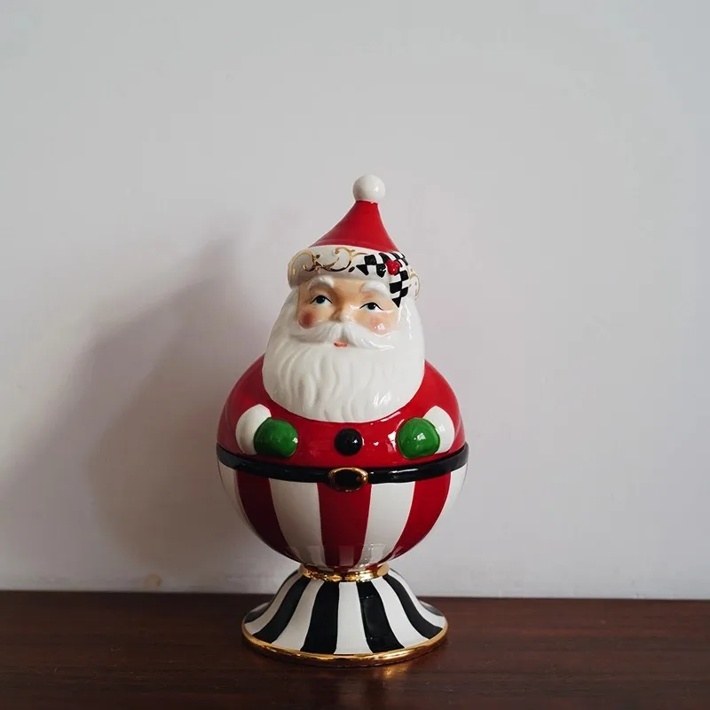 

Limited Number of High-quality MC Christmas Candy Jar Santa Claus-shaped Ceramic Cookie Jar Holiday Gift