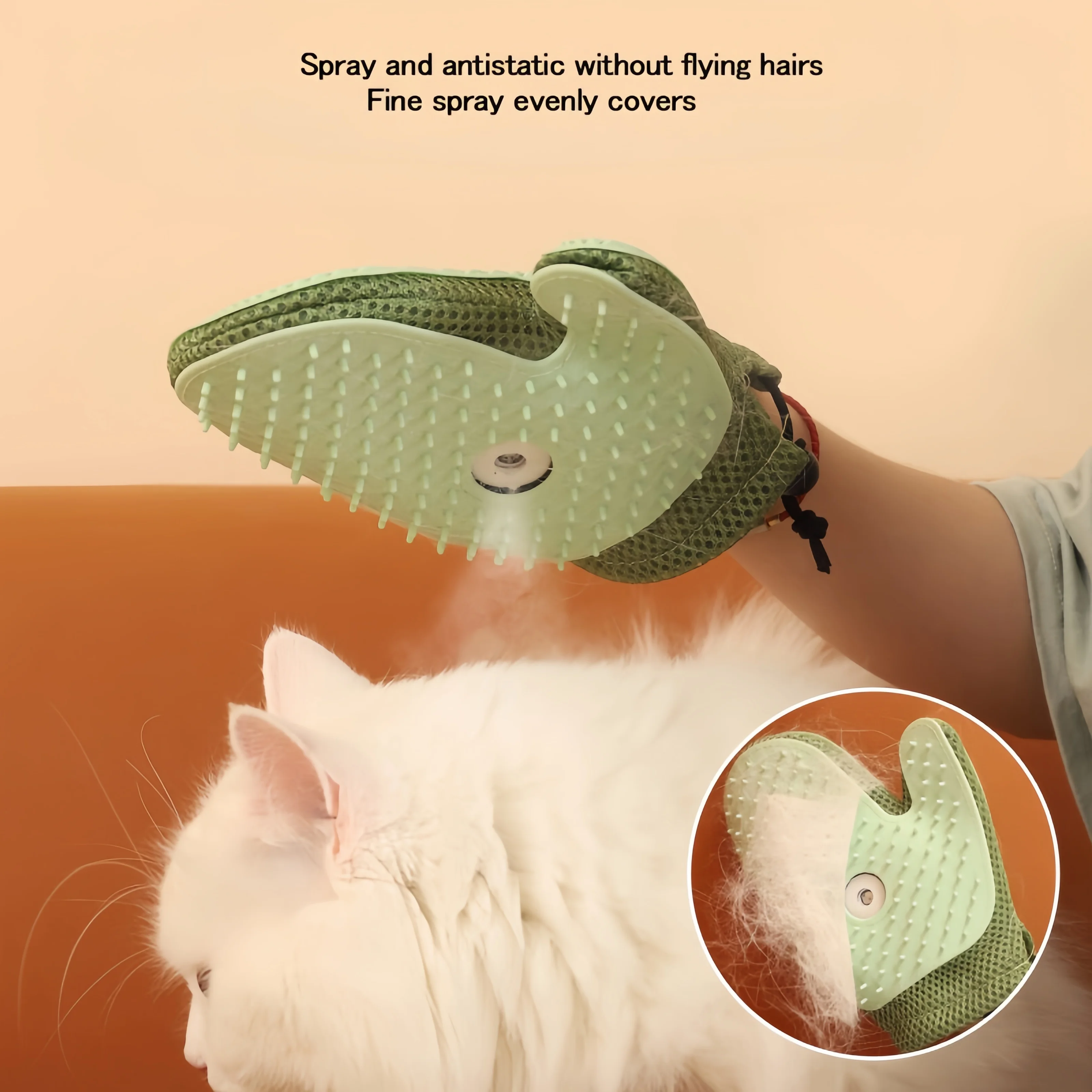 

Pet Grooming Gloves Double Sided Anti-Static Spray Glove Pet Hair Remover Mitt for Cleaner for Cat Hair Removal