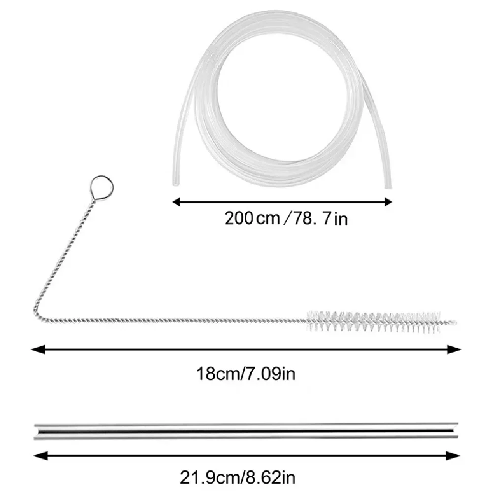 Espresso Spare Part Silicone Milk Tube Prevents Milk Buildup For Siemens Coffee Maintenance Transparent Silver