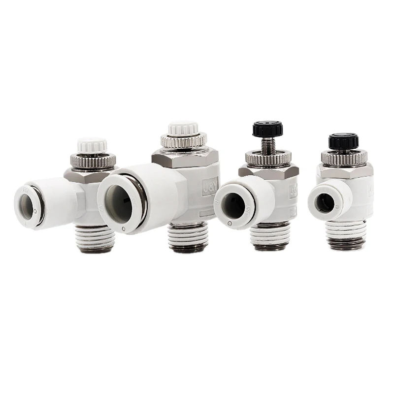 6PCS AS1201F/2201F/3201F-M5/01/02-04A/06A Cylinder Throttle Speed Control Pneumatic Connector Exhaust/Intake Throttle Valve