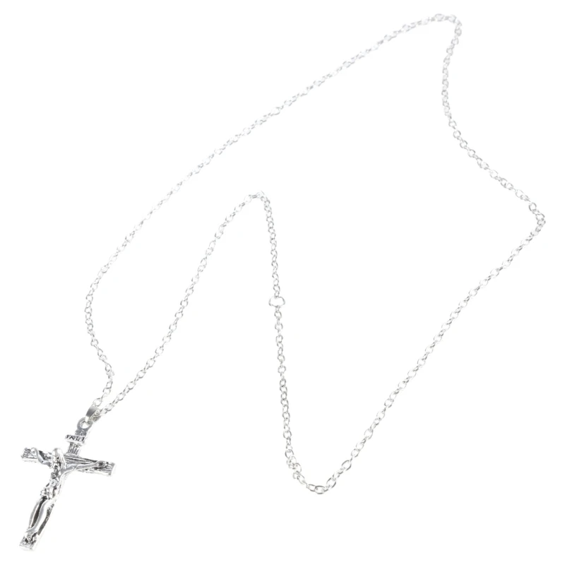 Christian Jesus for Cross Necklace with Chain Metal Christ Crucifix Pendant Jewe Dropshipping