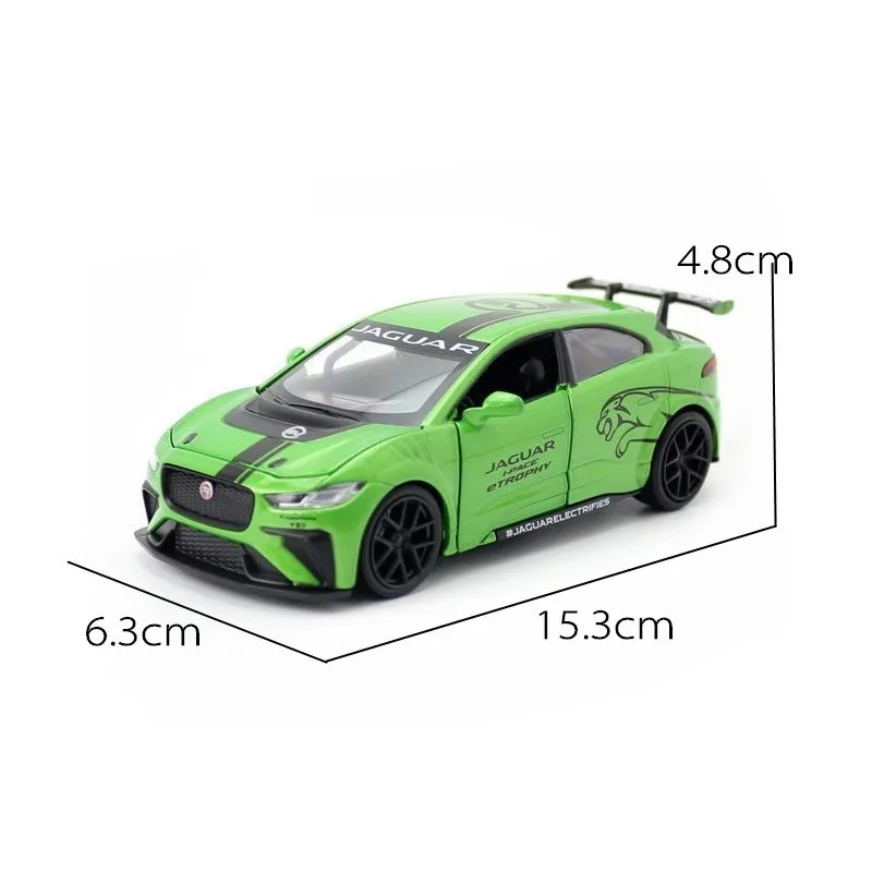 1/32 Jaguar I-Pace eTROPHY SUV Toy Car Model RMZ CiTY Diecast Metal Miniature Sound & Light Pull Back Collection Gift Children