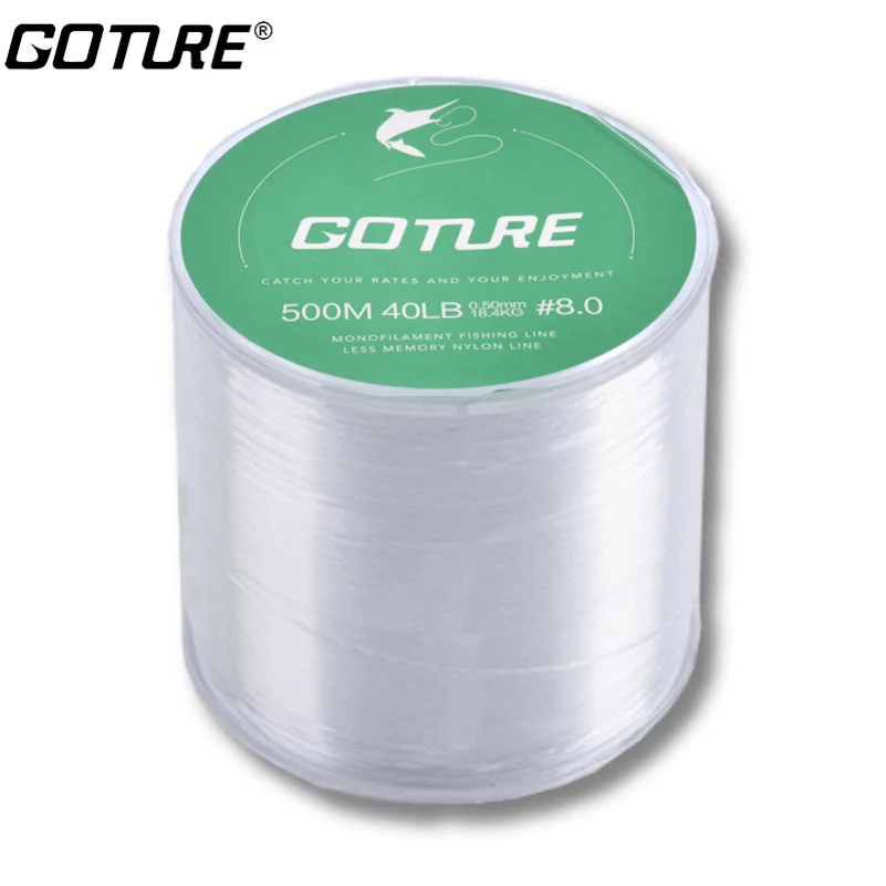 Goture 2PCS 500m Monofilament Nylon Fishing Line 14-40LB Strong Monofilament Main Line 0.2mm-0.5mm  for Saltwater Fishing