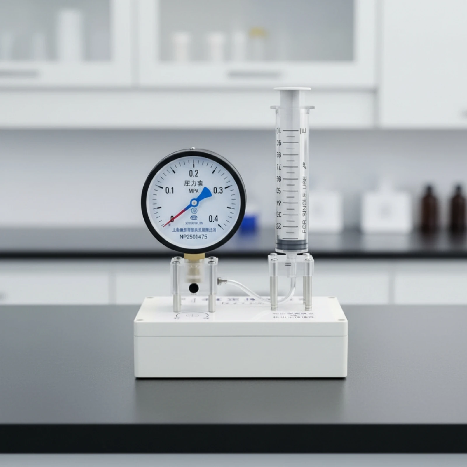 Boyle's Law Apparatus Graduated Pressure-Volume Apparatus Teaching Instrument Compact for Teachers, Physics Classroom