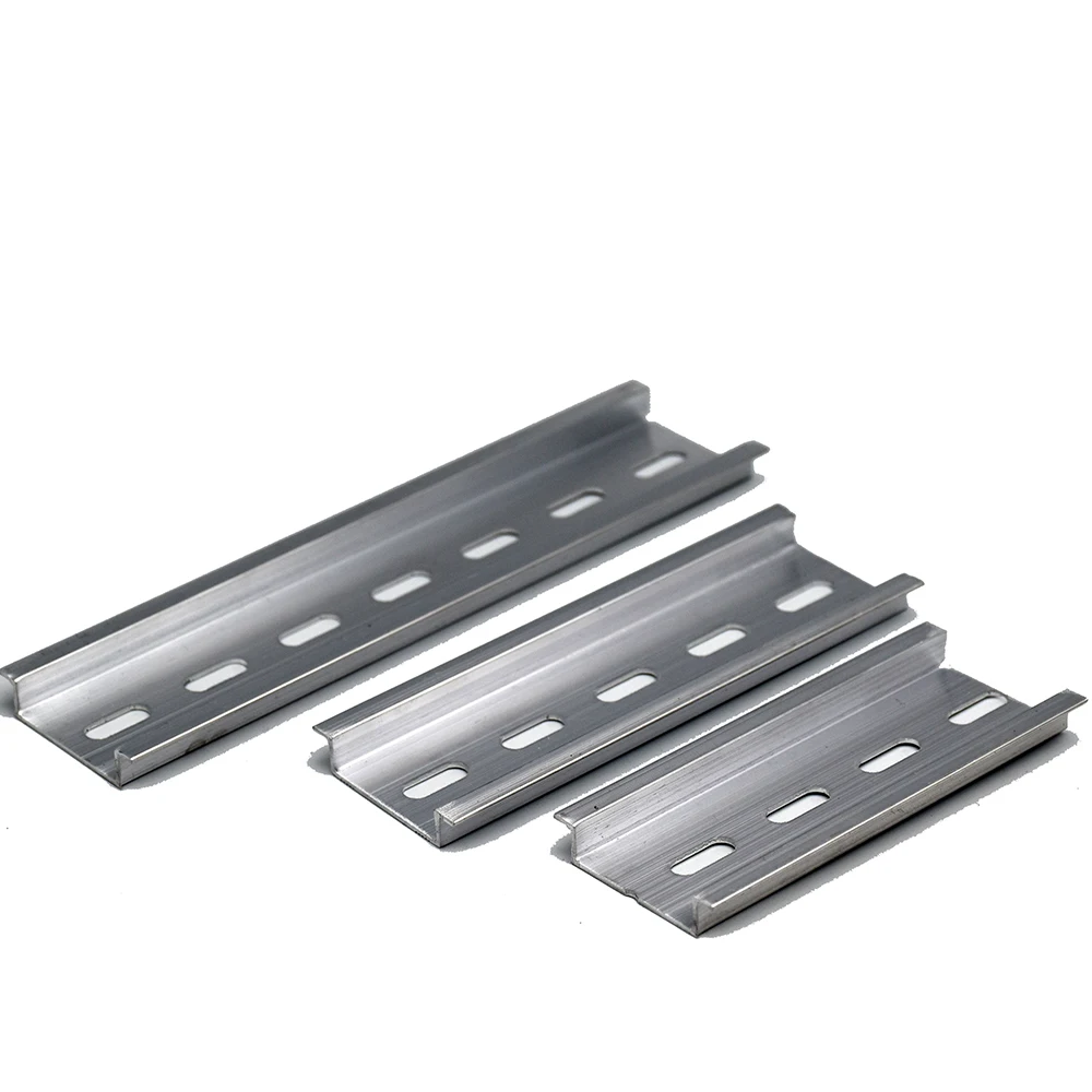 6PCS Universal Type 35mm Aluminum Slotted DIN Rail for C45 DZ47 Terminal Blocks Contactor Din Rail Terminal Blocks With sheath