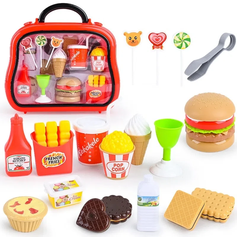 Crianças brinquedos de casa de brincar mochila de plástico brinquedos de alimentos cortados frutas e legumes bebê crianças fingir jogos educativos brinquedos