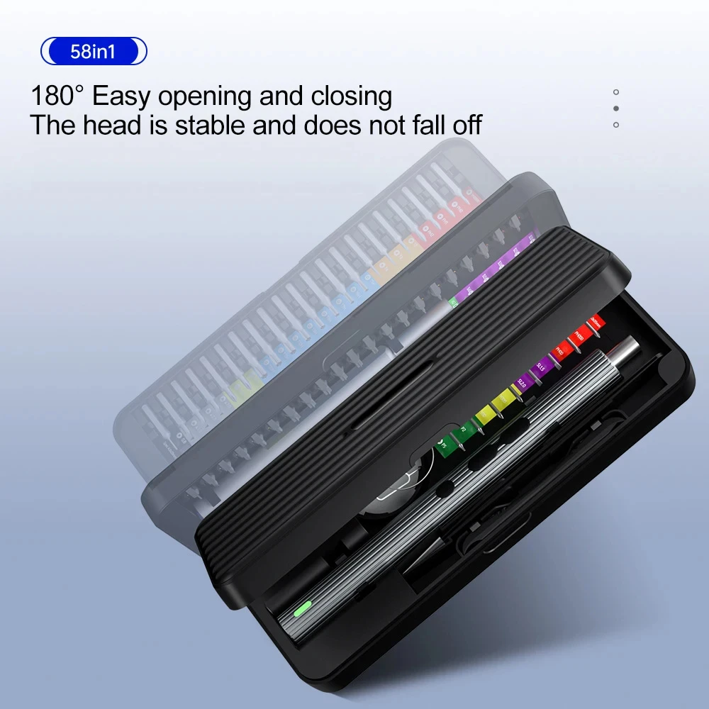 

Набор миниатюрных электрических отверток 58 в 1 для сотовых телефонов, ноутбуков и камер прецизионные инструменты перезаряжаемые маленькие Беспроводные цифровые A