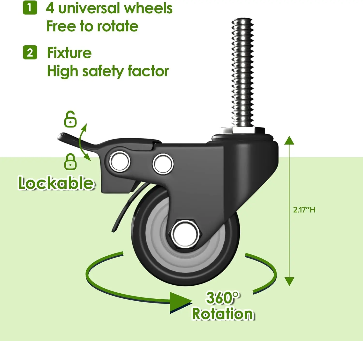Garage Storage Cabinet with Optional Wheels,73" Metal Lockable File Cabinet with 2 Doors and 4 Adjustable Shelves,Tool Storage,