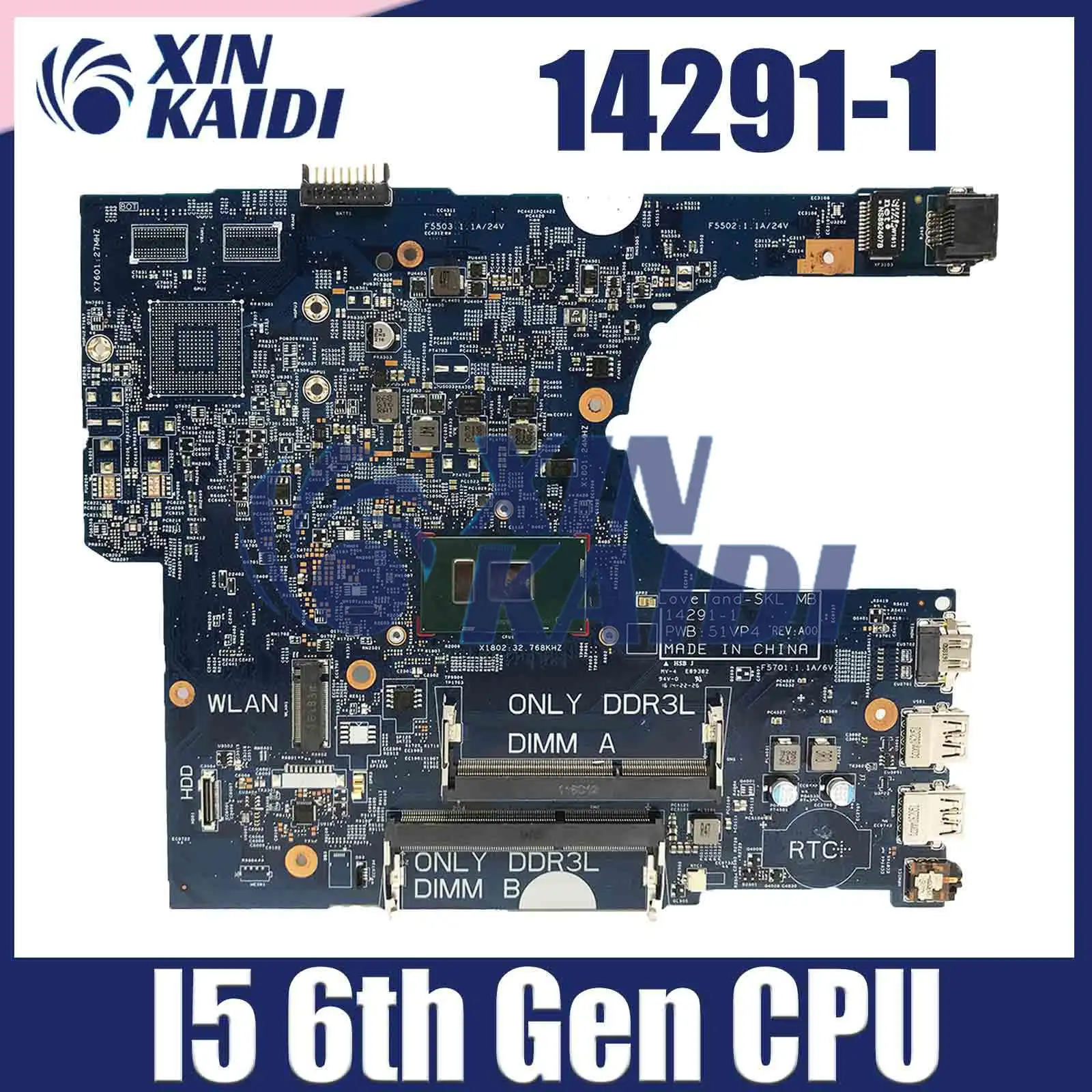 

Laptop Motherboard For dell Latitude 3470 3570 14291-1 CN-0XHXH4 XHXH4 Notebook Mainboard with i5 6200U CPU 51VP4 Systemboard