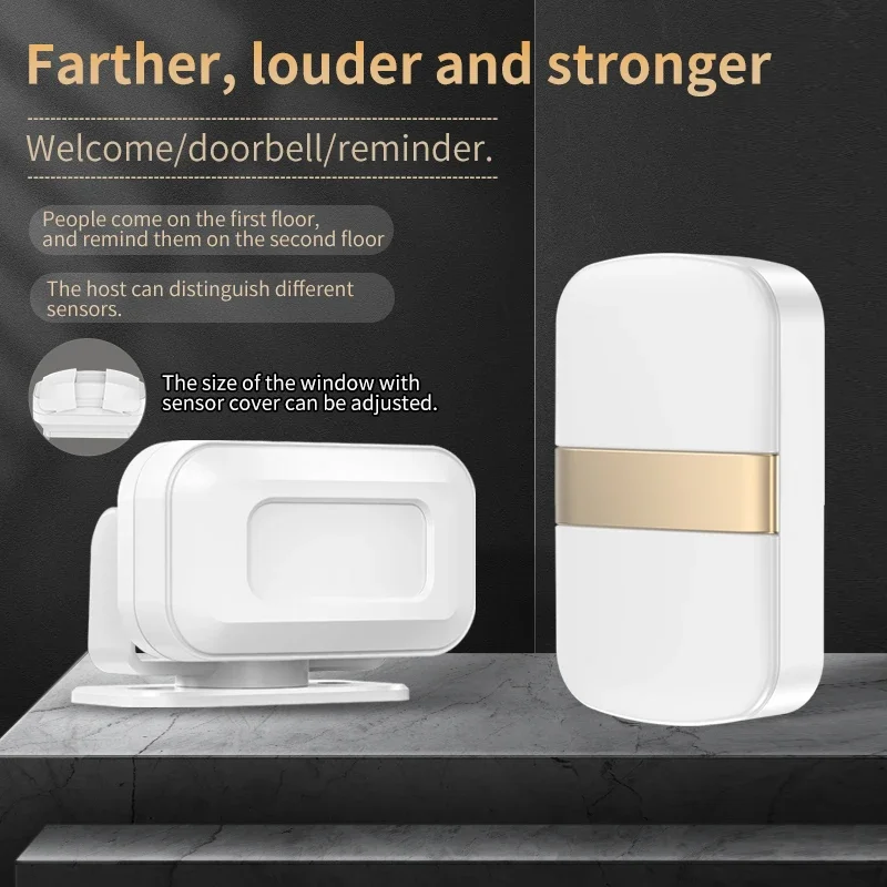 CACAZI wireless doorbell PIR sports induction lamp 52 waterproof LED flash M96 induction lamp smart doorbell set