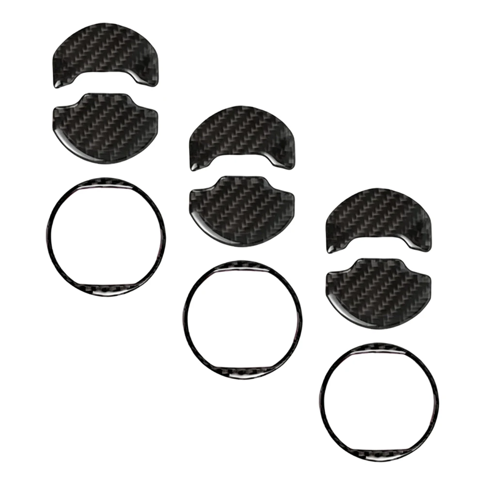 9X Carbon Fiber Air Vent Cover Decals Designed for Ford For Mustang 2015-2023 Center Console Vent Compatibility