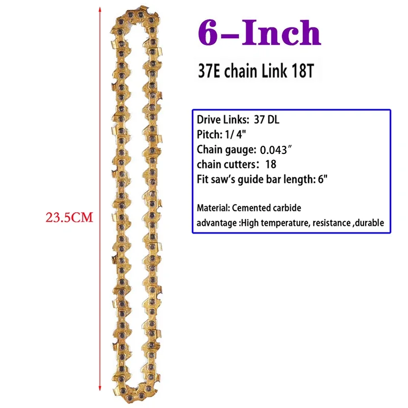 6 Inch Mini Chainsaw Chain with Bar Guide 1/4\