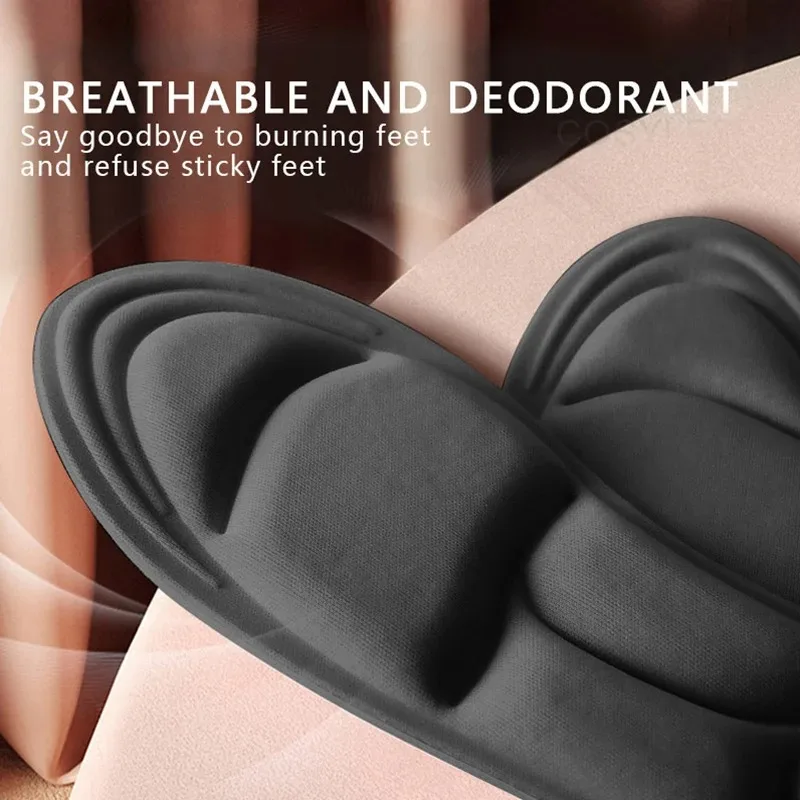 5D Massage Memory Foam Insoles for Shoes - Breathable Cushion Orthopedic Sport Running Insoles - 1/2/4 Pairs Options Available