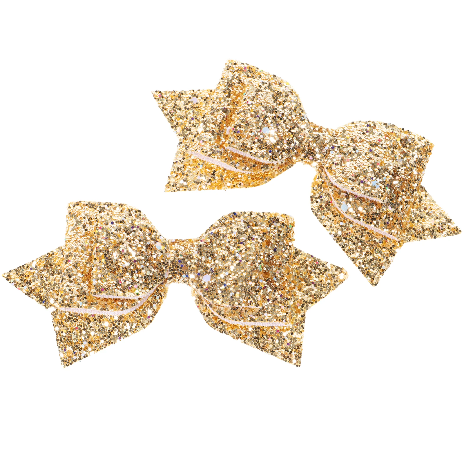

2 Pcs Sequin Hair Bow Clips Girls Headdress Accessories Bright Color Comfortable Wedding Party Hair Bows Little Girl Fashion