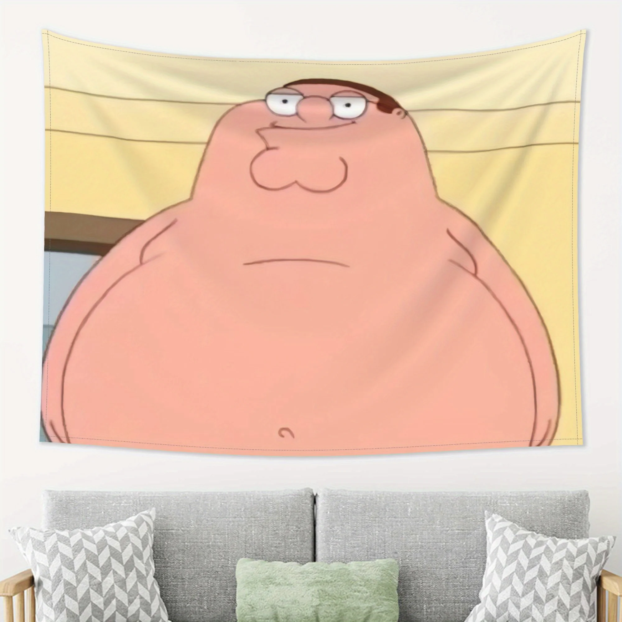 Tapiz de personaje de dibujos animados de Peter Griffin, colgante de pared, decoración ligera para el hogar, dormitorio, sala de estar, dormitorio, oficina, fiesta