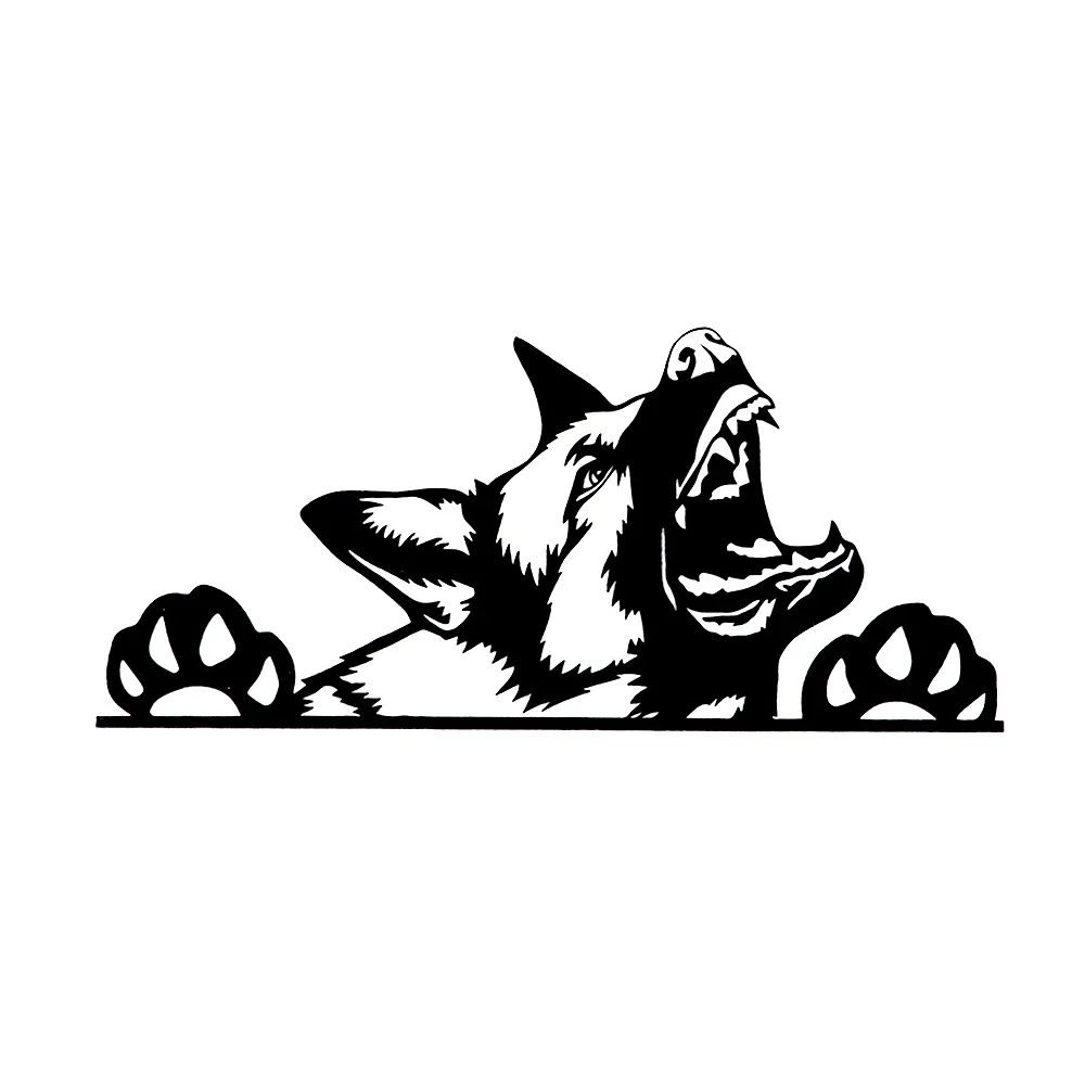 

Personality Fashion Cars Decal German Shepherd Snarling Dog Peeking Pvc Car Sticker Red/Black/White/Silve/Laser ,26*11.5cm