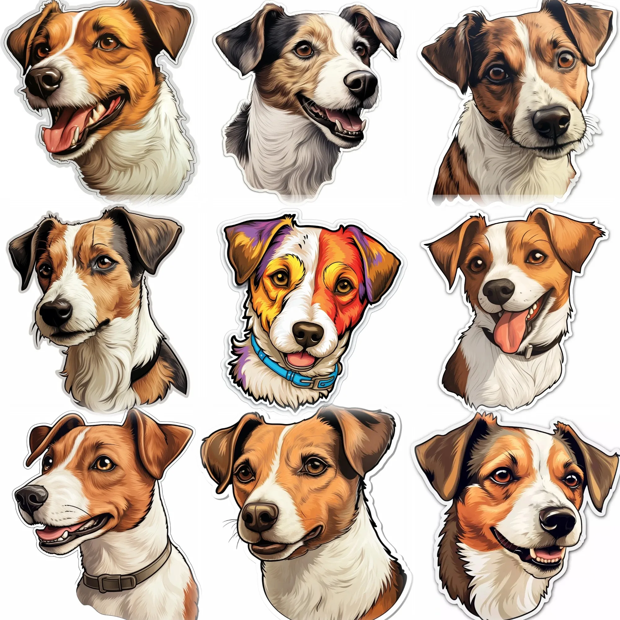 

Jack Russell Terrier Dog Cute Pet Creative Sticker Motorcycle Helmet Car Bicycle Decal Accessories Customizable Size