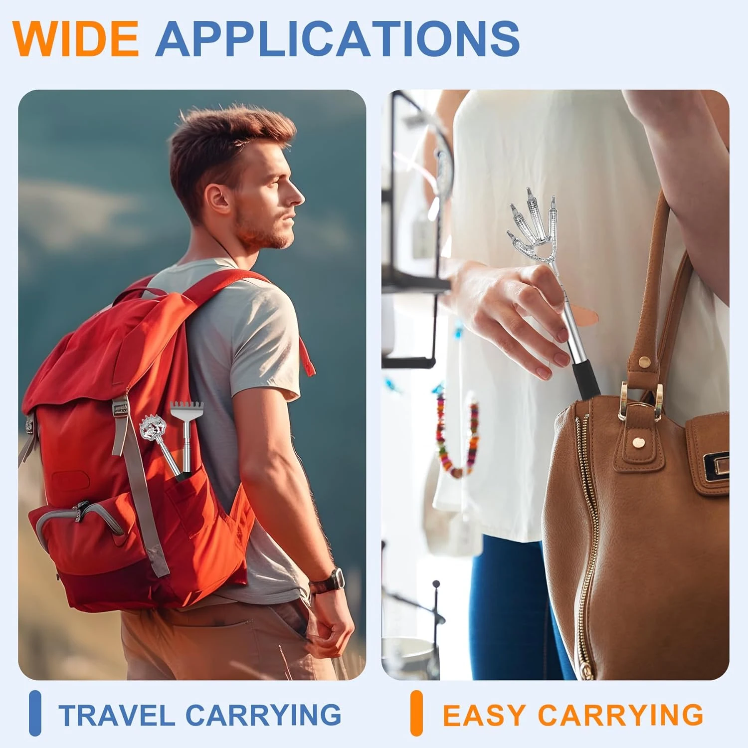 تصغير الظهر هرش مع 3/5 قطعة رؤساء للانفصال تخزين المواد للرجال هدايا عيد الميلاد أدوات تدليك الظهر القابلة للتمديد