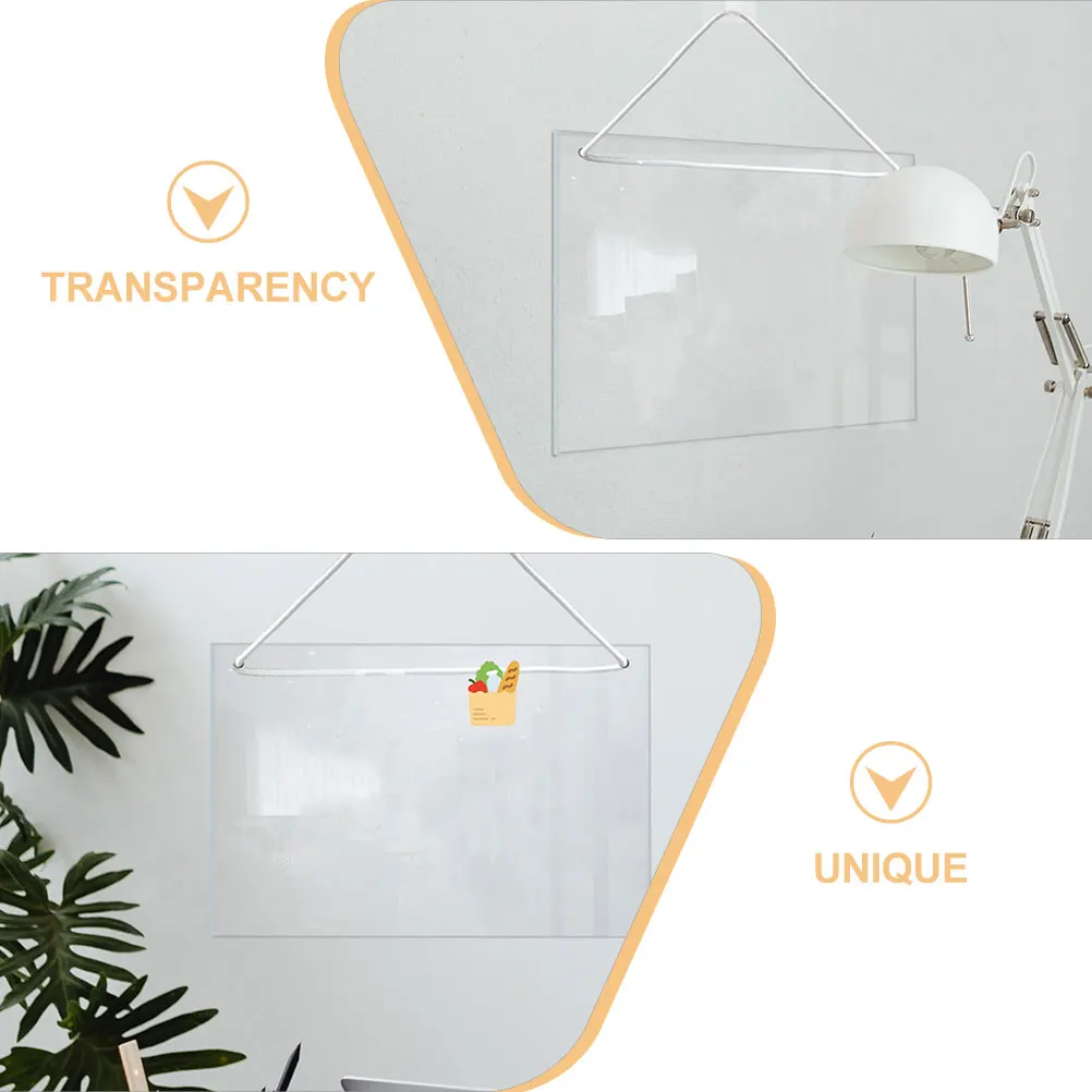 1 Set Clear Acrylic Dry Erase Board 12X16 Inch Transparent Whiteboard For Wall Kitchen Office Menu Planner Includes Markers Hook