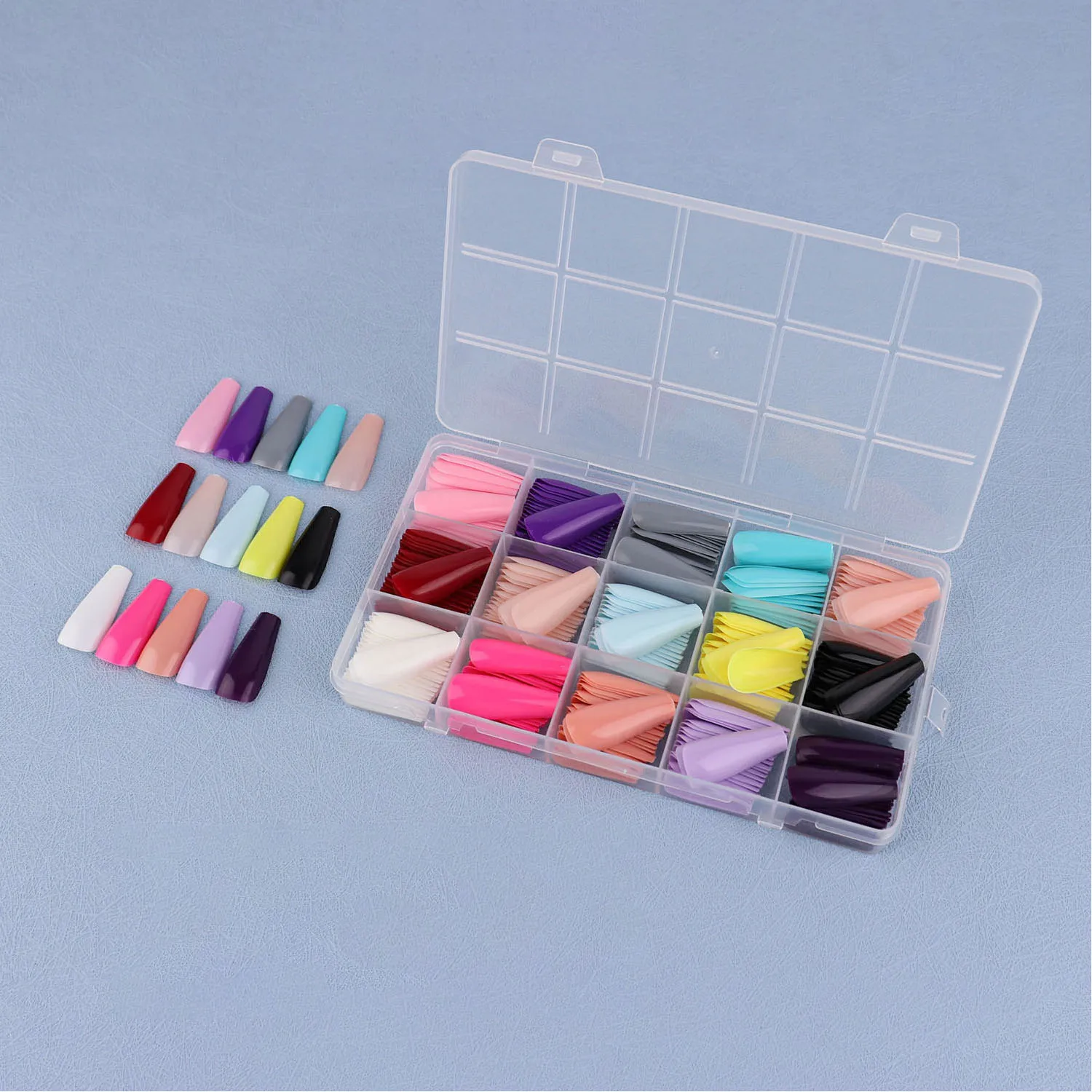 

Press on Nails Short,15 Packs 360PCS Small Acrylic Short Fake Nails Full Cover Glossy,15 Color False Nails Tips for Small Nails