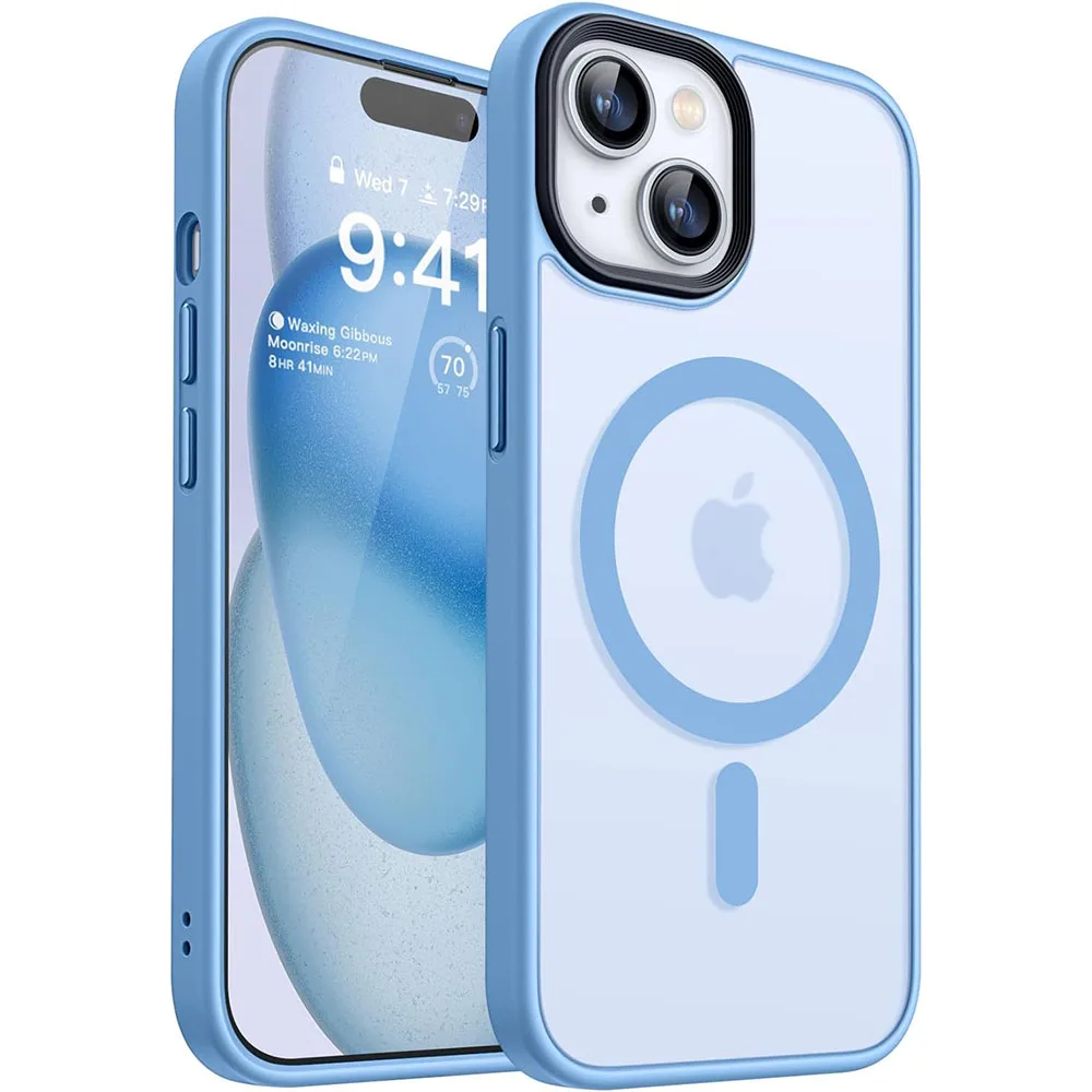 Magnetic For Magsafa Luxury Hybrid Matte Hard Case For iPhone 15 14 Plus 13 Pro Max Silicone Soft Shell Clear Frosted Cover