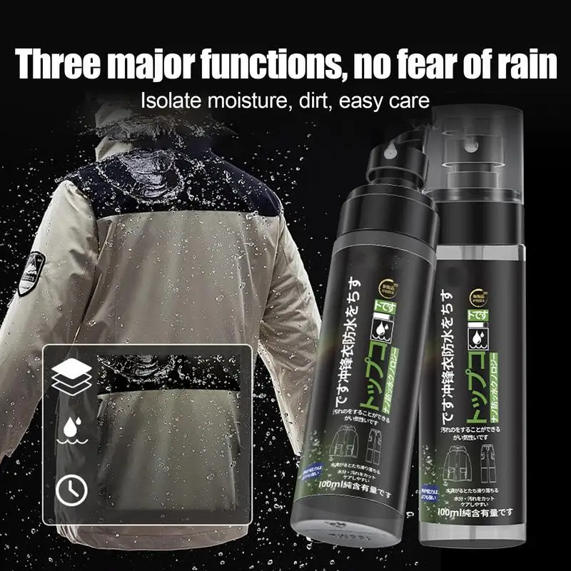 Waterproof Spray For Fabric 100ml Jacket Water Proof Spray Eco-Friendly Canvas Fabric Spray Protector For Paddle Snow And