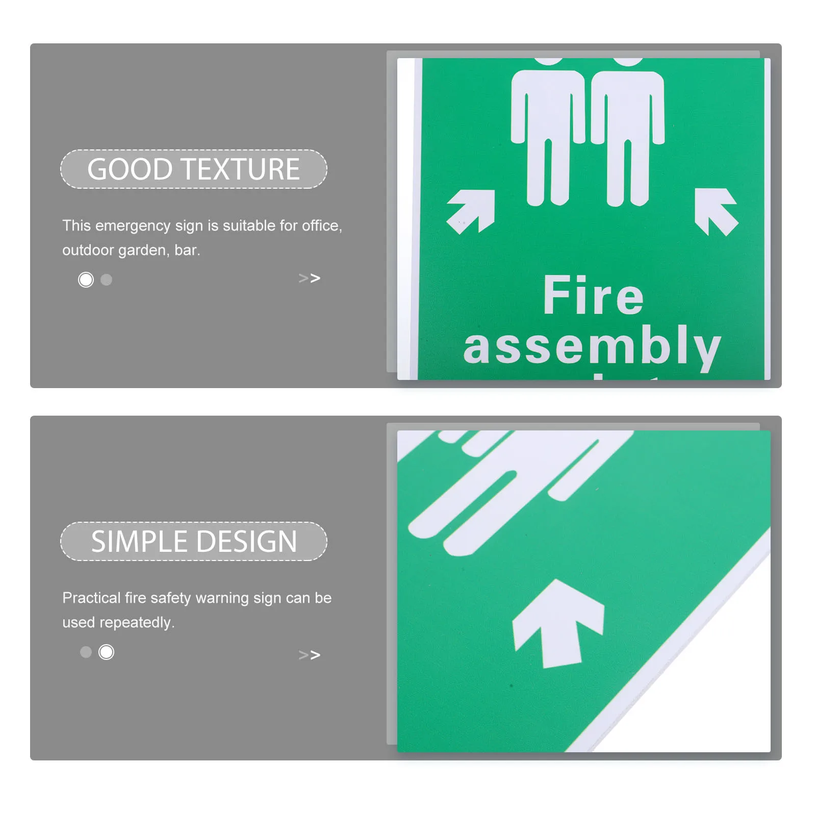 

Aluminum Plate Emergency Assembly Point Safety Warning Security Symbol Outdoor Indoor for Office