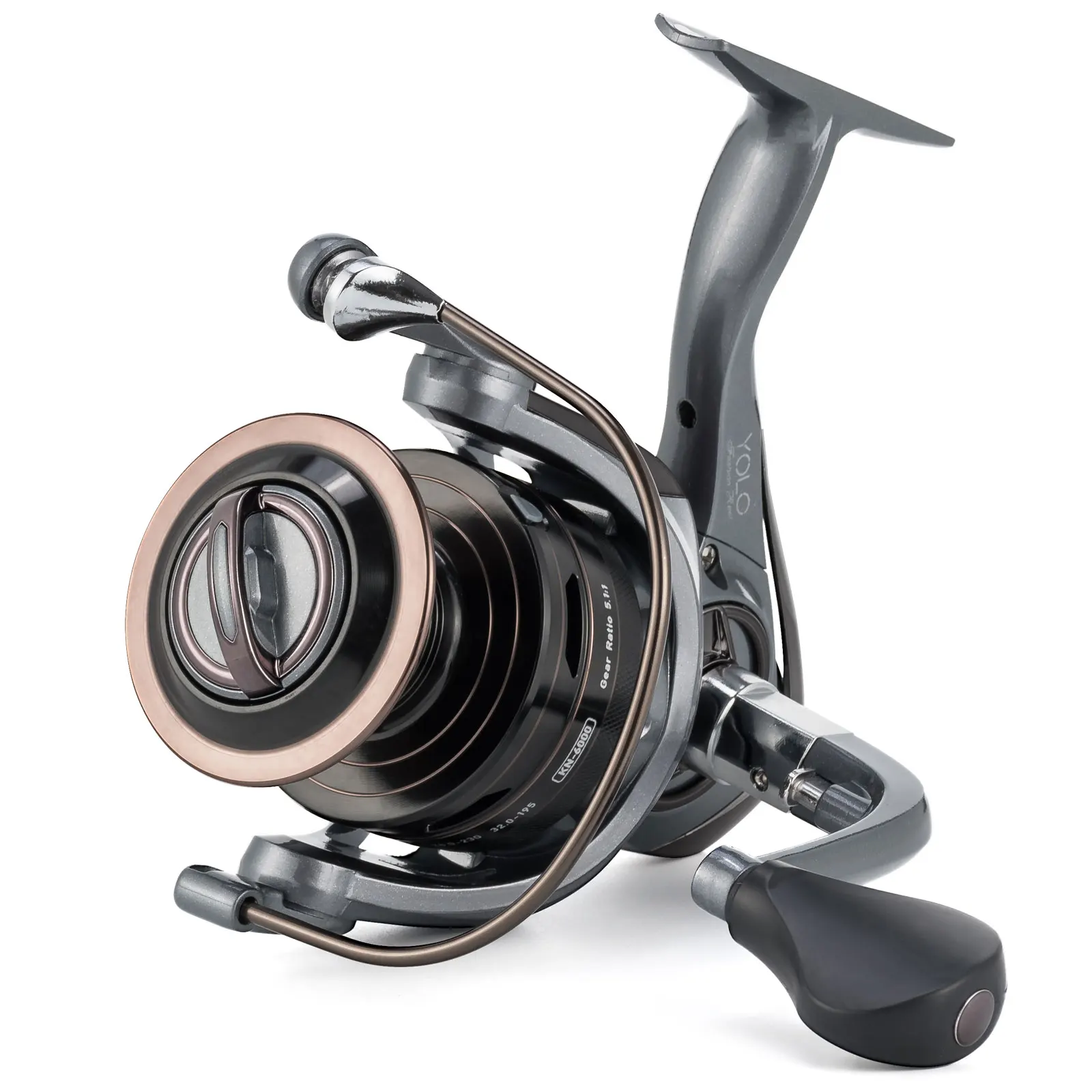 Fishing Reel Saltwater 20LB Max Drag Metal Spool Spinning Reel 5+1BB 1000-6000 CNC Surfcasting Aluminum Handle High Strength