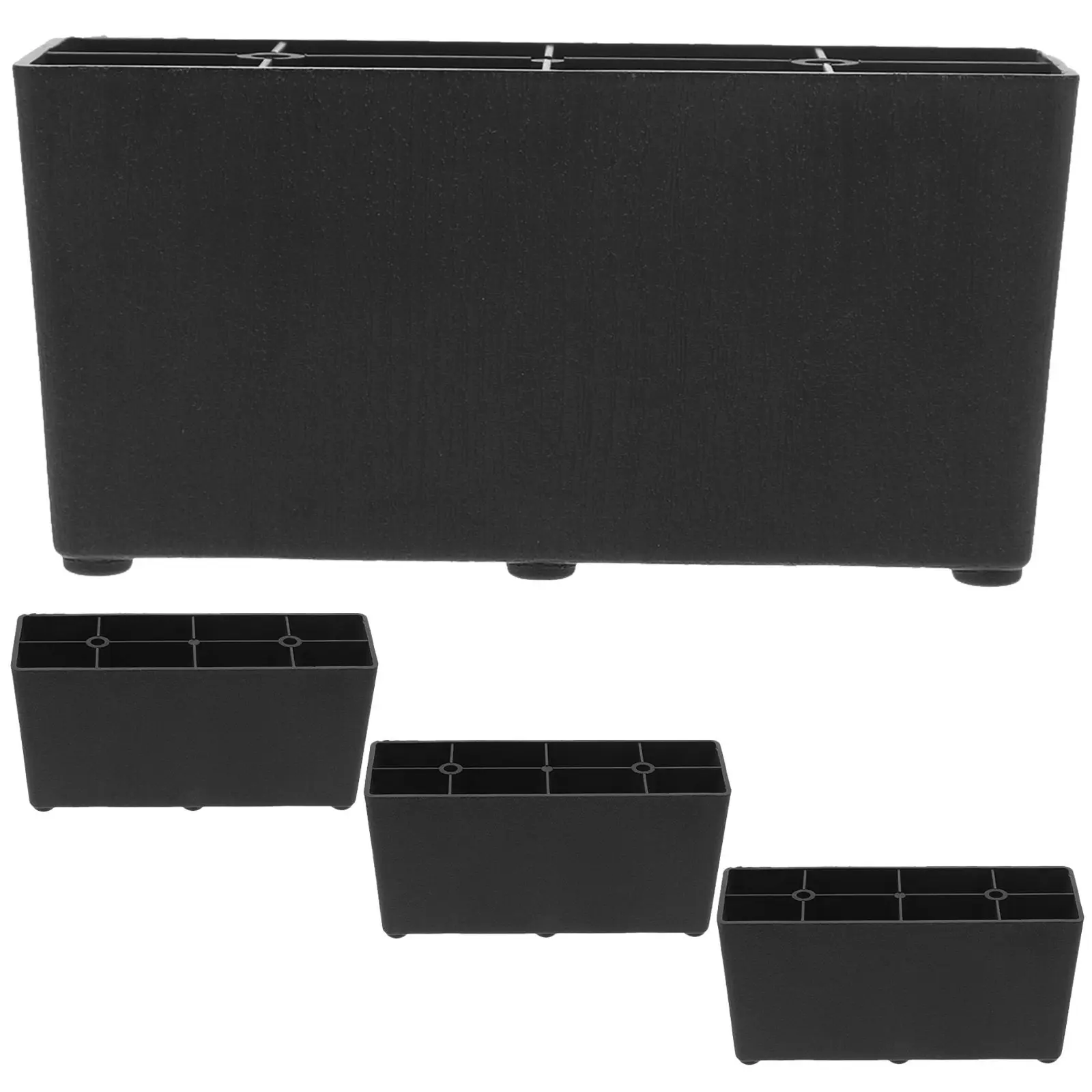 4Pcs Sturdy Plastic Furniture Risers Bed Lift Blocks for Couch Sofa Desk Chair Anti-Slip Floor Protector Raised Support