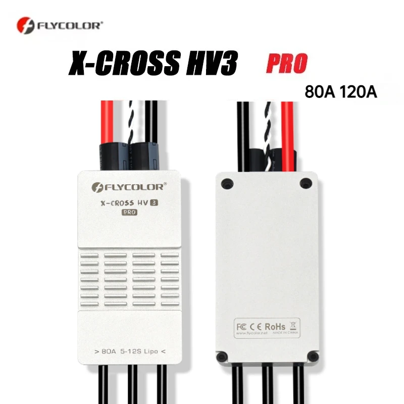 FLYCOLOR X-CROSS HV 3 PRO ESC 80A/200A 5-12S BLHeli-32 64MHz 32-Bit Dshot Proshot for RC FPV Racing Speed Controller