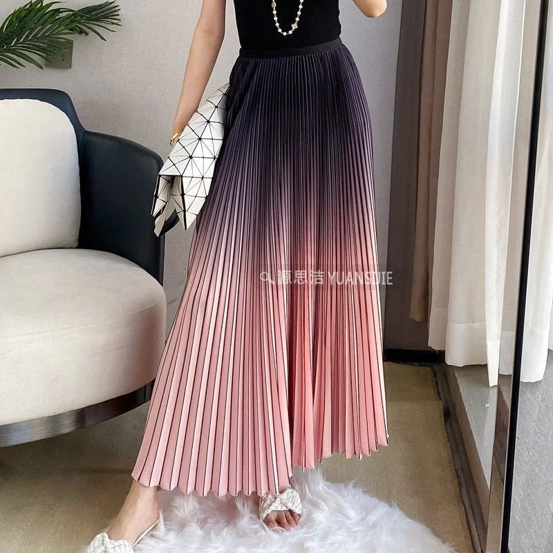 

Skirts for Women Woman Clothes Senior Drape Gradient Loose Pleated Skirt Women's Spring/Summer 2026 Slim Miyake Pleated Skirt