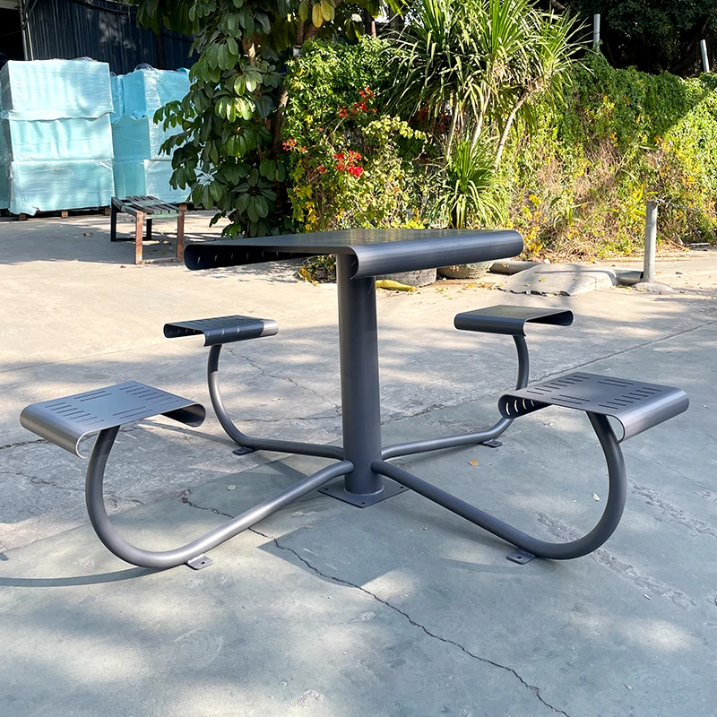 Metal picnic outdoor dining table modern table and chair set family overall structure foldable table and chair set