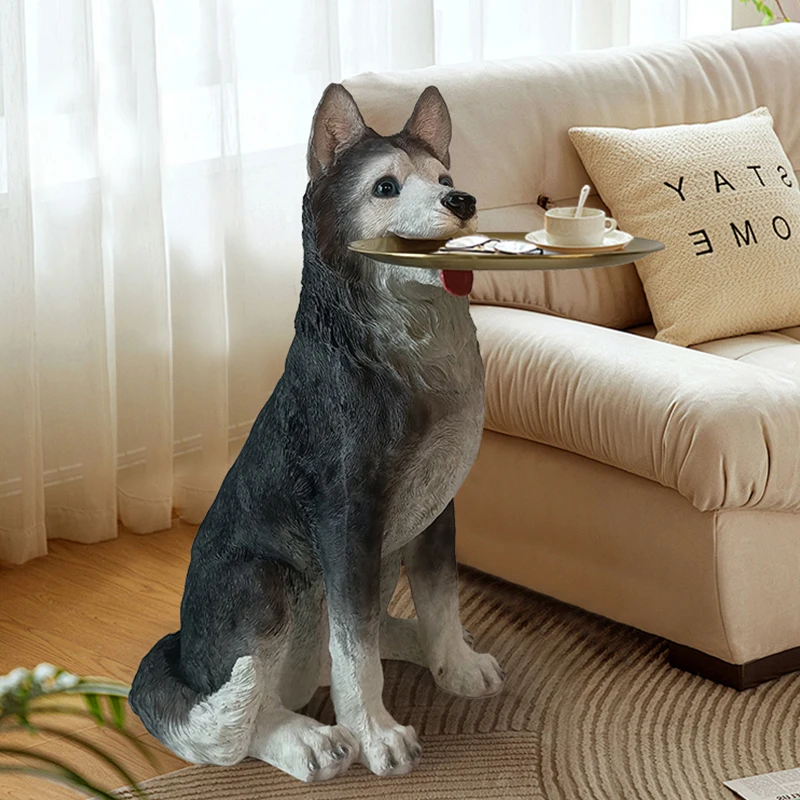 Home Decor Simulation Dog Floor Decoration Resin Sculpture Living Room TV Cabinet Sofa Tray Tea Table Decoration Customized