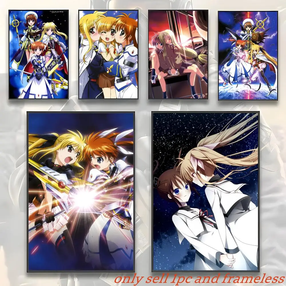 Anime M-Magical Girl Lyrical Nanoha Poster Art with prints Home bedroom living room decoration gift