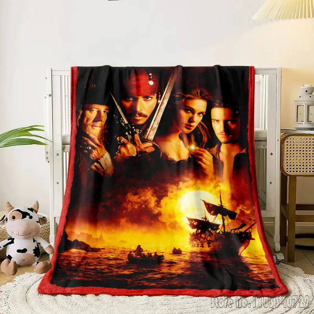 Pirates of the Caribbean 3D Printed Home Cute Kids Blanket Throw for Bed Sofa Decor Fleece Nap Blankets Boys Girls Children Gift