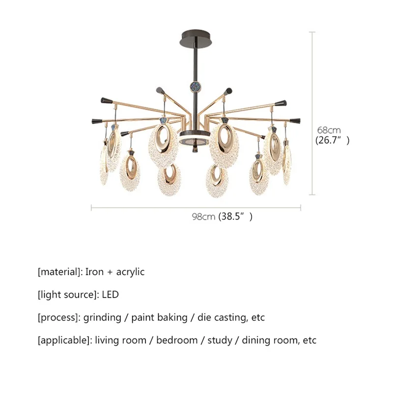 TINNY Nordic LED Chandelier Lamps Fixtures Creative Pendant Light Home for Living Room Decoration