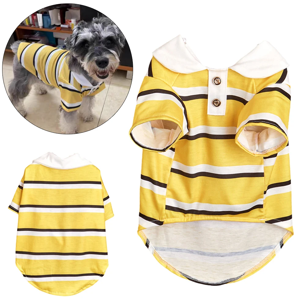 Summer Pet Clothes Stripe Puppy Dog Polo Shirt for Small Medium Dogs Yorkshire Pomeranian Cat Pullovers mascotas Clothing Tshirt