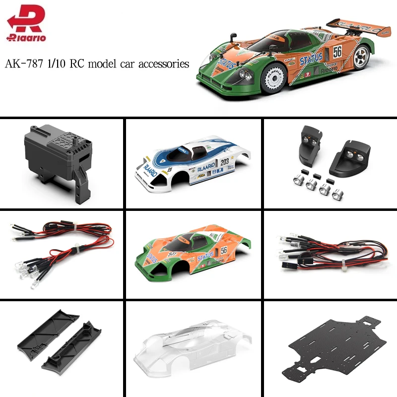 Ralaro 1/10 AK-787 RC car accessories headlight wire group front headlight receiver box chassis second floor fixing plate