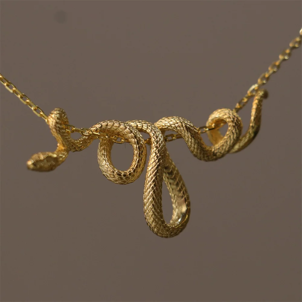 Wrapped Snake Shaped Necklace with Neutral and Cool Style Advanced Design Sense Niche Creativity Versatile Party Gatherings