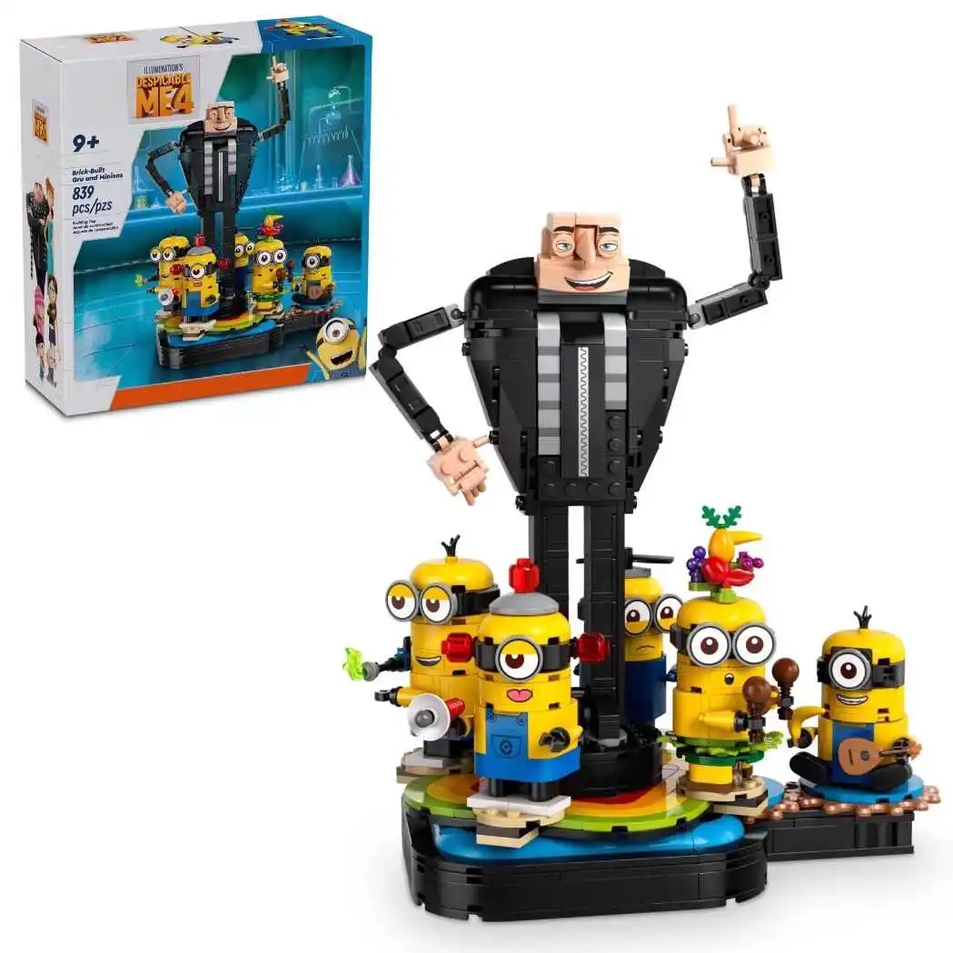 New Building Blocks Gru & Minion Despicable Me 4 Gru's Mansion Kids Party Bus Kids Toy Gifts