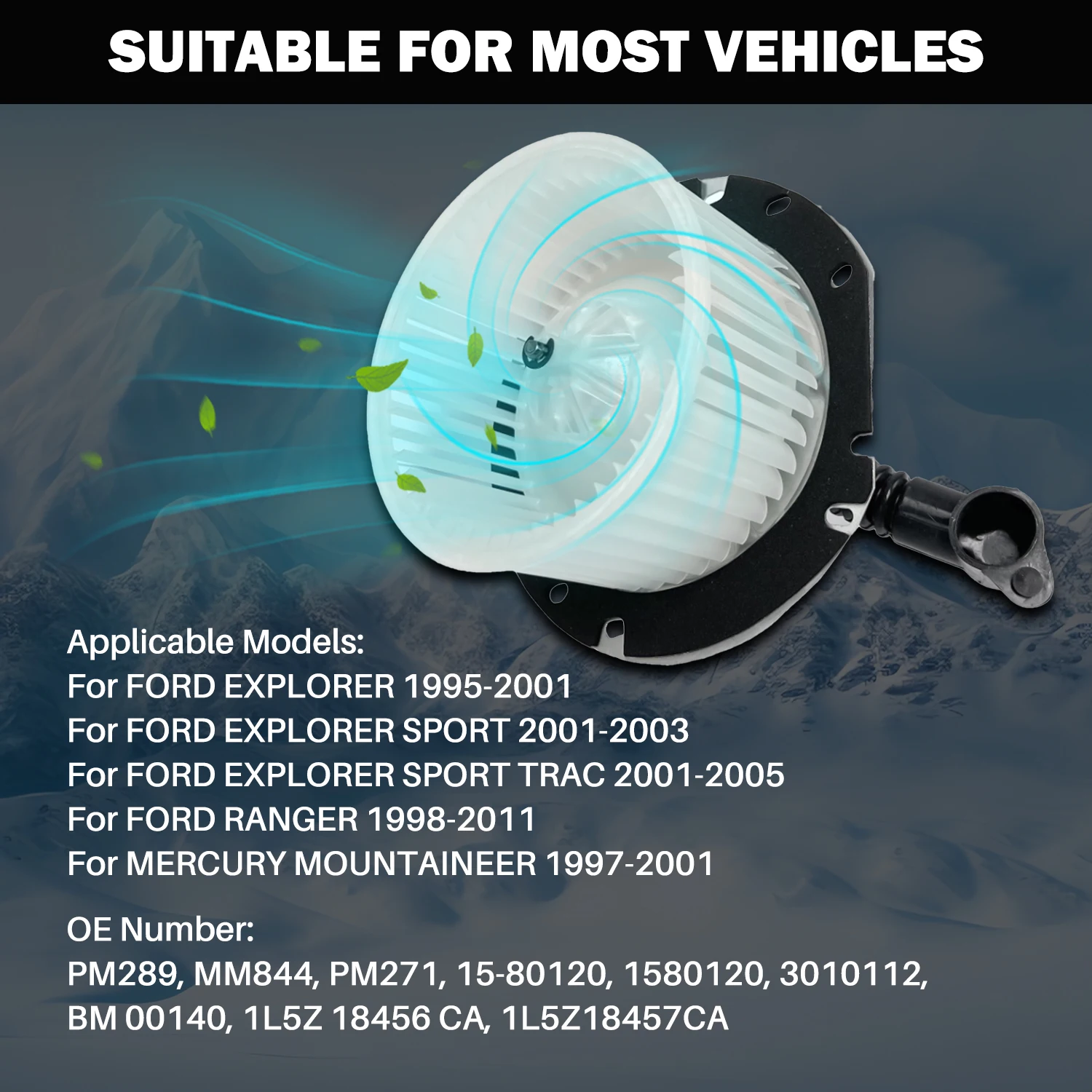 

Aspligo Air Conditioner AC Heater Blower Motor & Fan Cage For PM289 MM844 PM271 15-80120 1580120 3010112 BM 00140 1L5Z18457CA