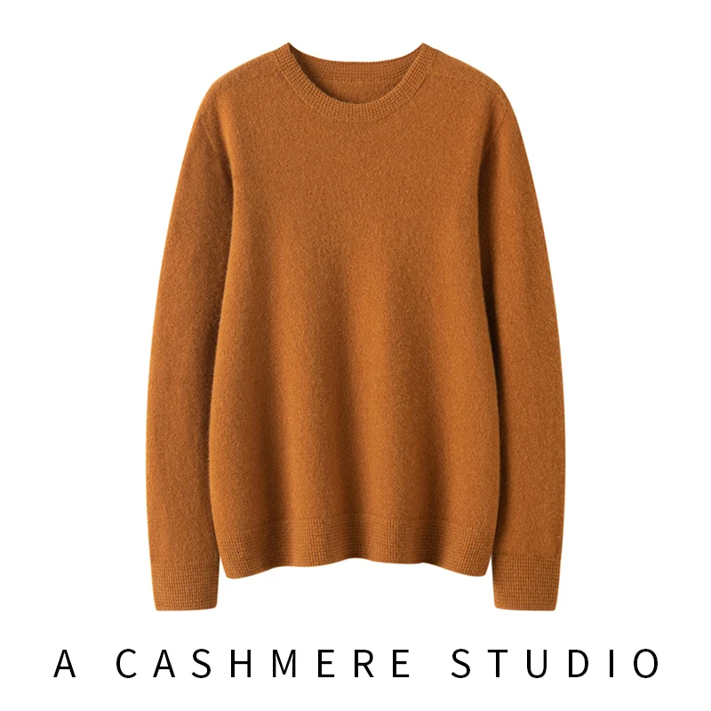 Hot Sale 2024 Autumn Winter New 100% Cashmere Sweater O-Neck Women\'s Casual Warm Pullover Female Loose Knit Jumper Lady Tops