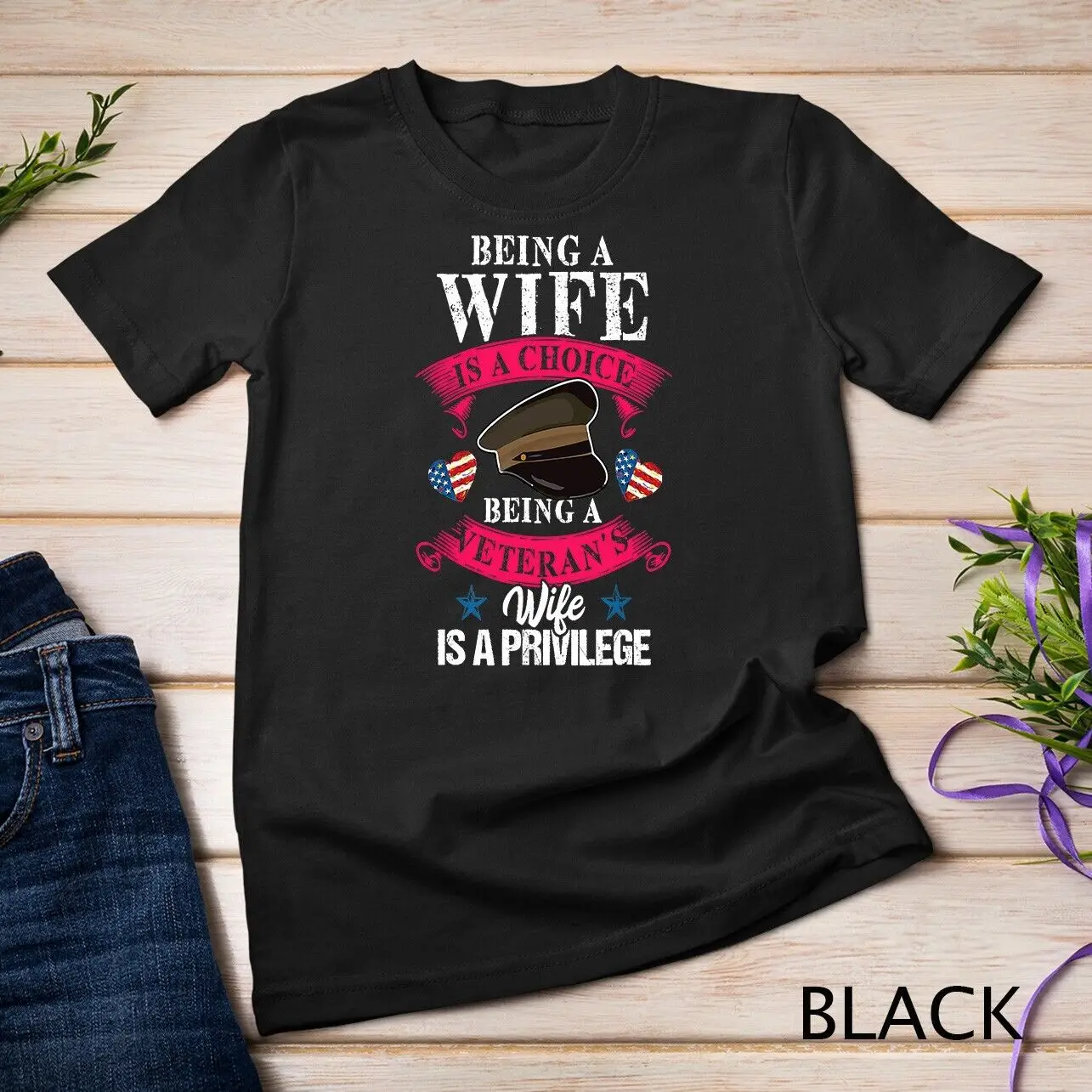 Being a Veteran's Wife Is A Privilege Veterans Day Patriotic Unisex T-shirt