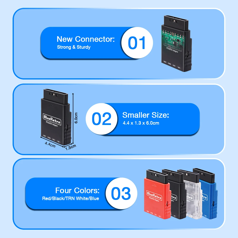 Adaptador de controlador sem fio multiplayer Blueretro para PS2 PS1 compatível com PS3 PS4 PS5 Switch XBOX One controle bluetoothadore