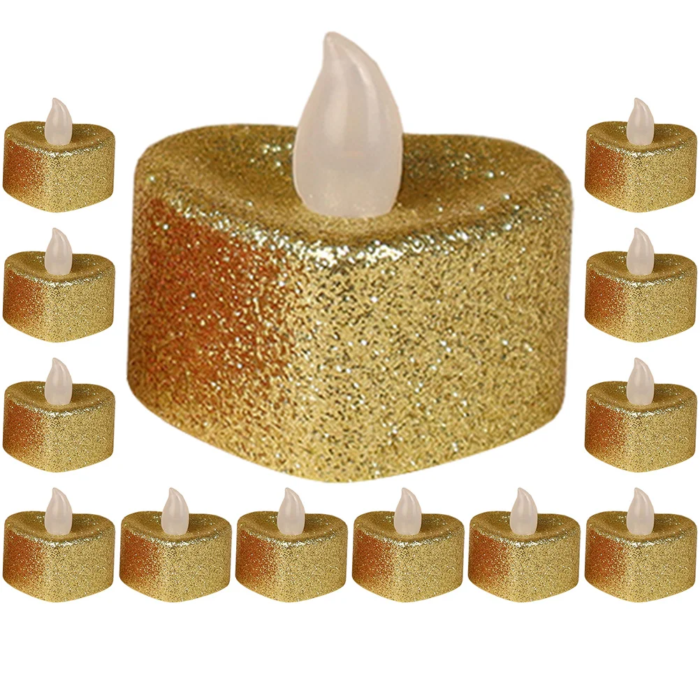 24 luci da tavolo Love Light, mini candele senza fiamma, lampade subacquee in plastica a forma di cuore