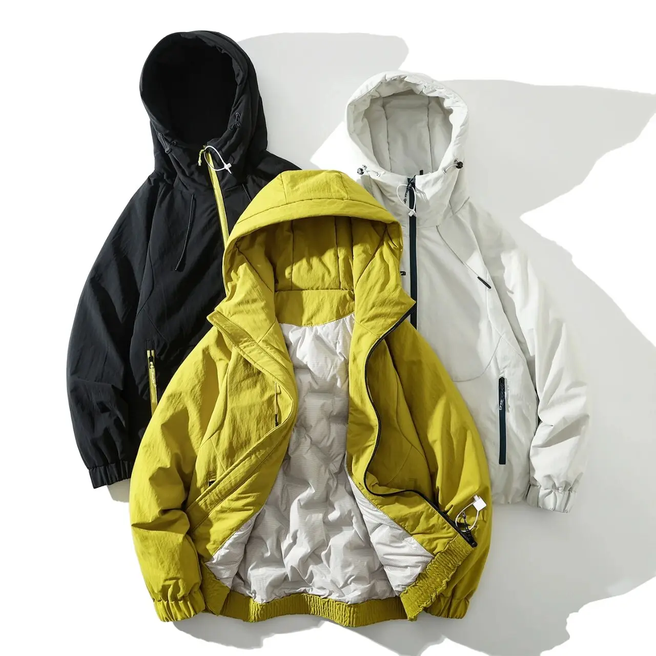 Warmth 90 Du down Hooded Men's Faionable down Jaet Windproof Outdoor Polyester Fiber Regular Fit Thiened Autumn Winte...