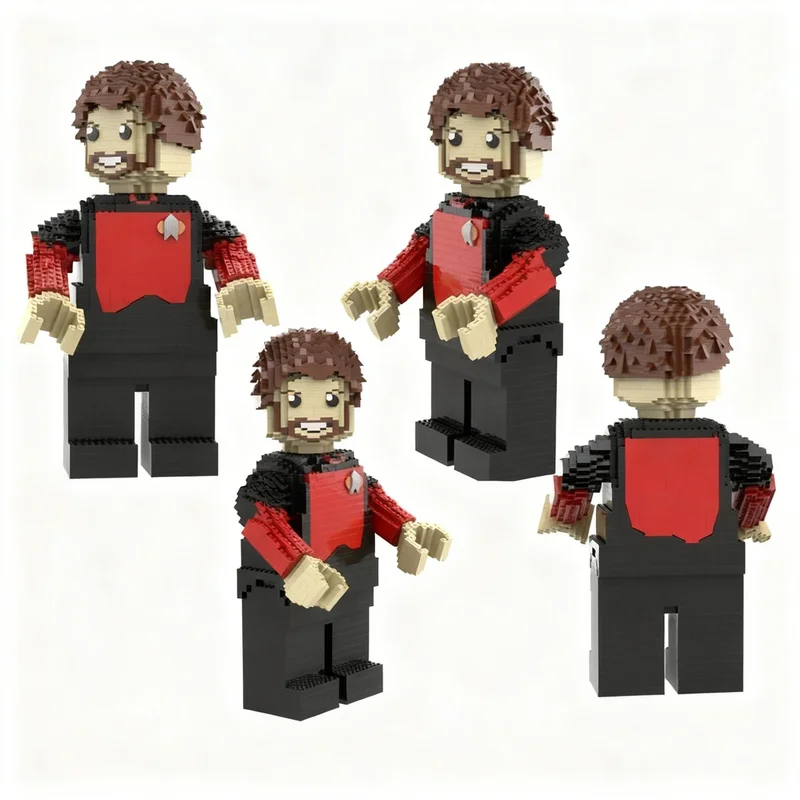2038 Teile MOC Maxi Figura Kommandant William Riker Modellbausatz Architektur-Spielzeug Weihnachtsgeschenkidee Zusammenbaubarer DIY-Baustein