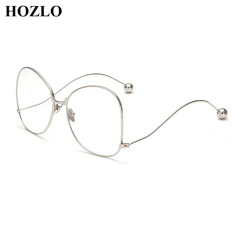 

New Fashion Large Frame Metal Ball Anti Blue Light Myopia Glasses For Women Men Girls Boys Nearsighted Spectacles Custom Lenses