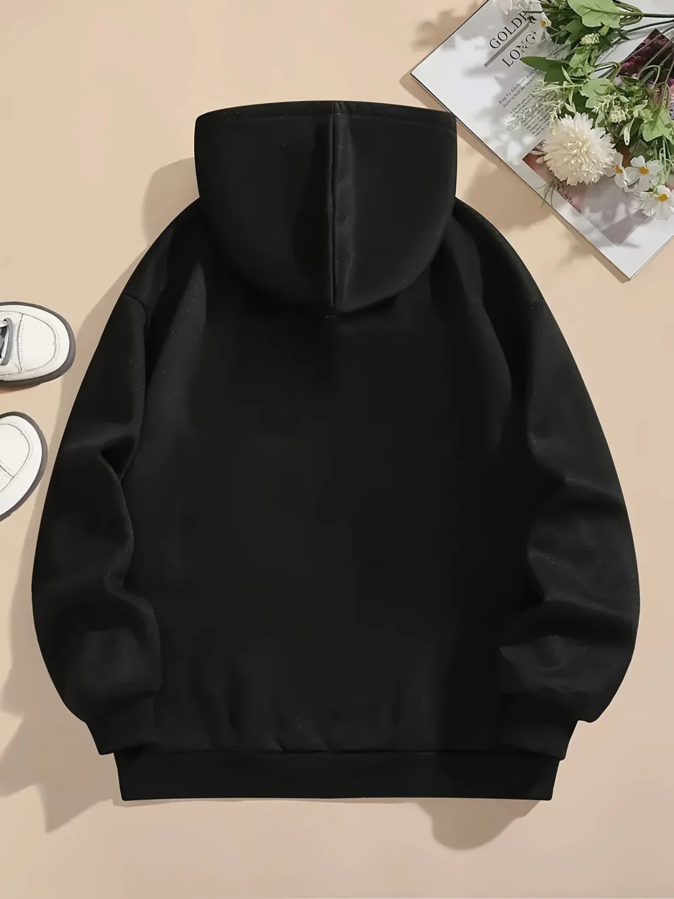 سترة بغطاء للرأس بجيب الكنغر مطبوع عليها حروف كاجوال بأكمام طويلة برباط وقلنسوة ملابس نسائية #2