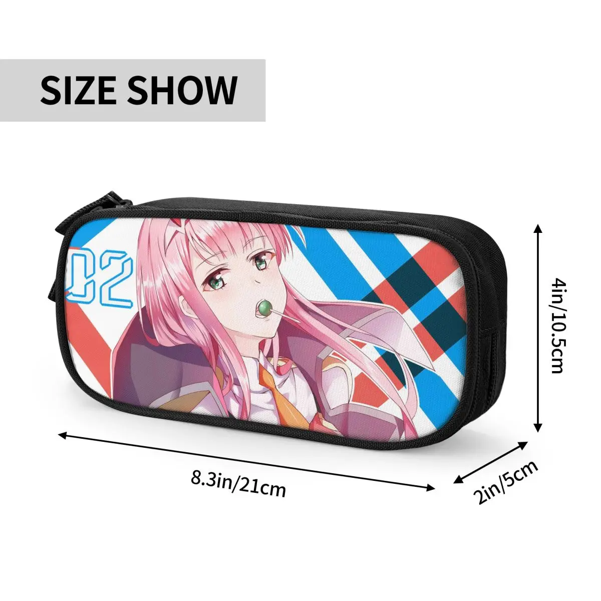 Zero Two Sweet Girl Pencil Cases Darling in the Franxx Anime Pencilcases Pen for Student Bags School Supplies Gift Stationery